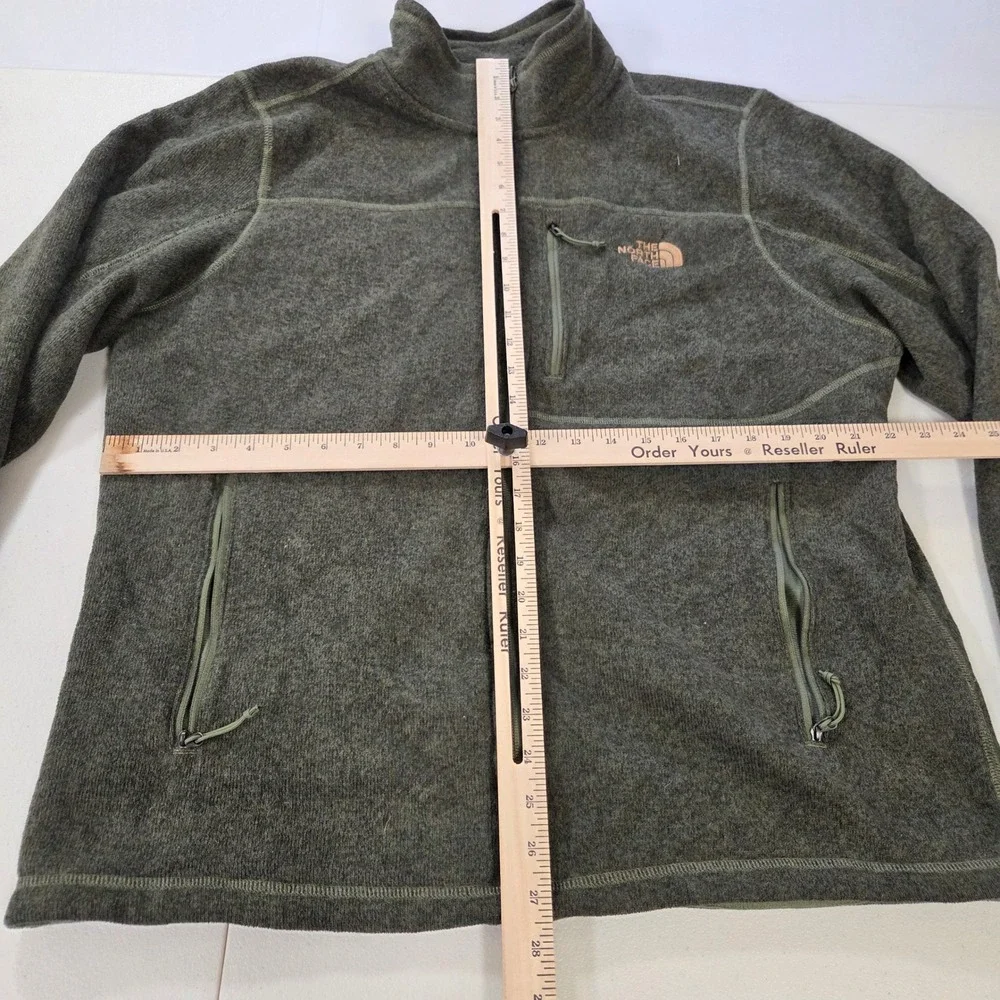 The North Face Mens XL Gordon Lyons Full Zip Fleece Jacket Olive Green Heather